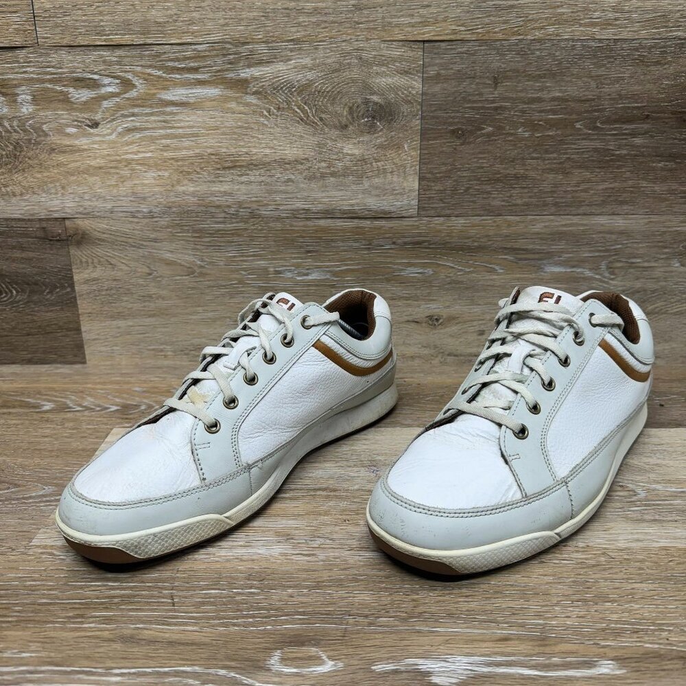 FootJoy Contour White Leather Spikeless Golf Shoes Men's Size 11.5